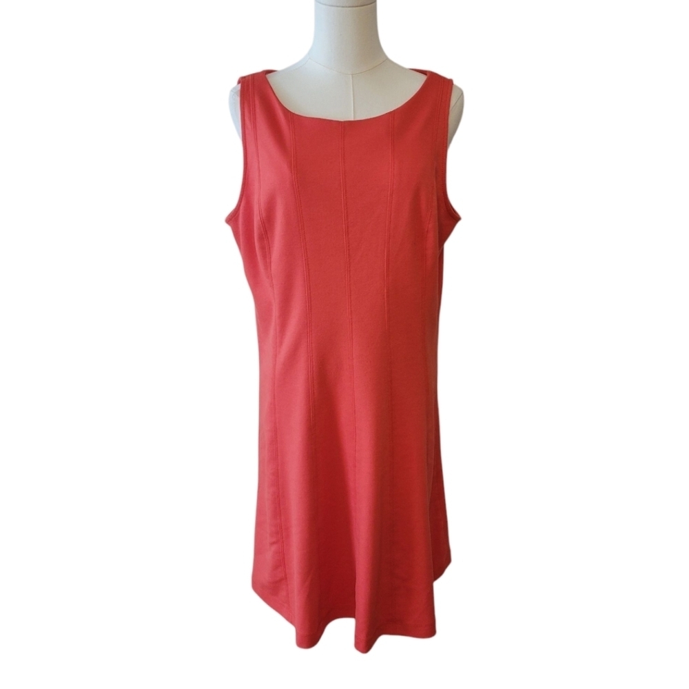 Ann Taylor Coral Red Sleeveless Fit and Flare Dress Size 12‎